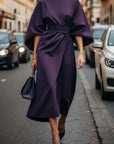 Rachel Lantern Sleeves Dress | Elegant Waist-Defining Belt 6