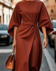 Rachel Lantern Sleeves Dress | Elegant Waist-Defining Belt 7