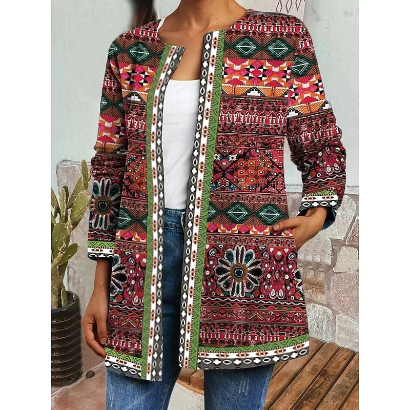 Rivara Open-Front Jacket | Artisan Patterned, Relaxed Fit 0