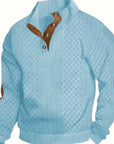 Ronan Mens Sweater | Soft Knit, Stand Collar with Button Detail 11