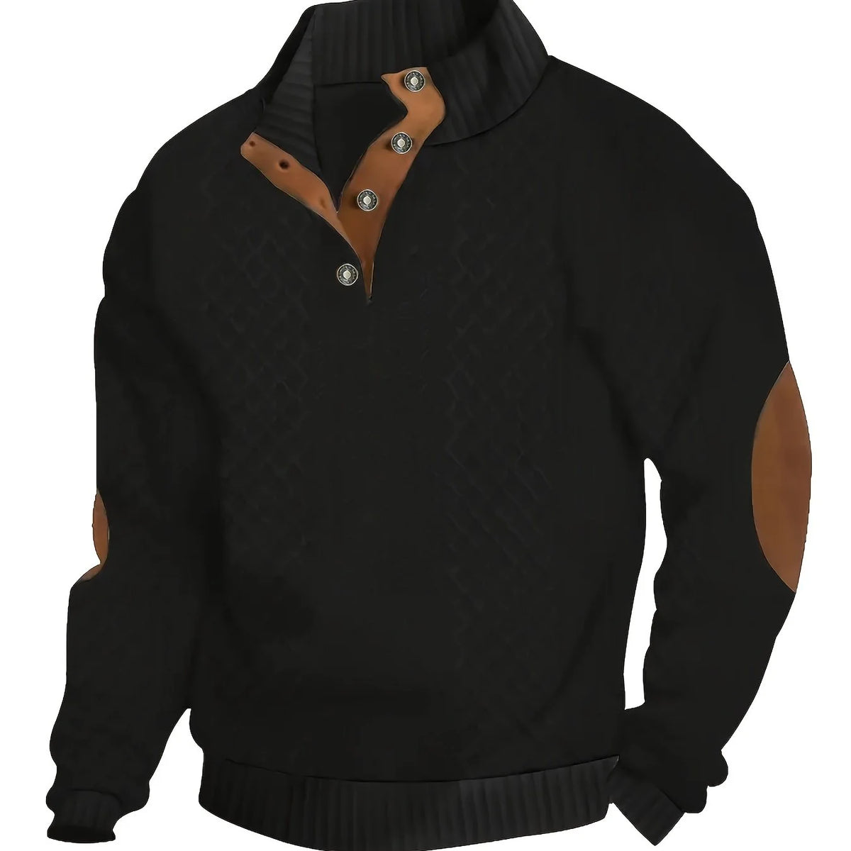 Ronan Mens Sweater | Soft Knit, Stand Collar with Button Detail 12