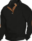 Ronan Mens Sweater | Soft Knit, Stand Collar with Button Detail 12