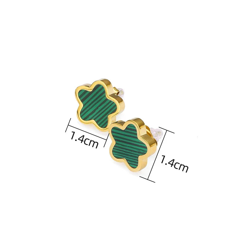 Shell Inlay Stainless Steel Earrings