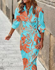 Stylish Midi Dress With Vertical Stripes
