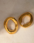 Minimalist Oval Stud Earrings
