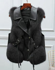 Elegant Layered Collar Fur Vest