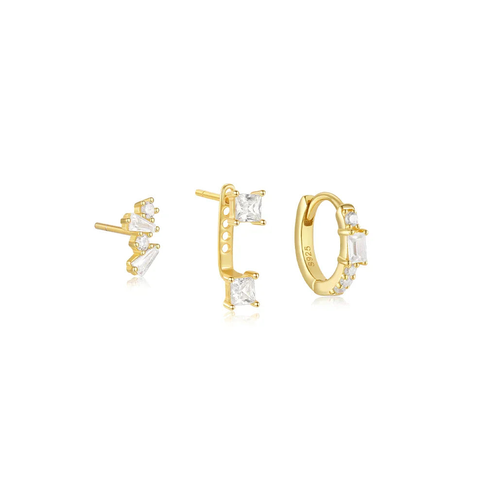 Trendy 3-Piece Stud and Drop Earrings Set