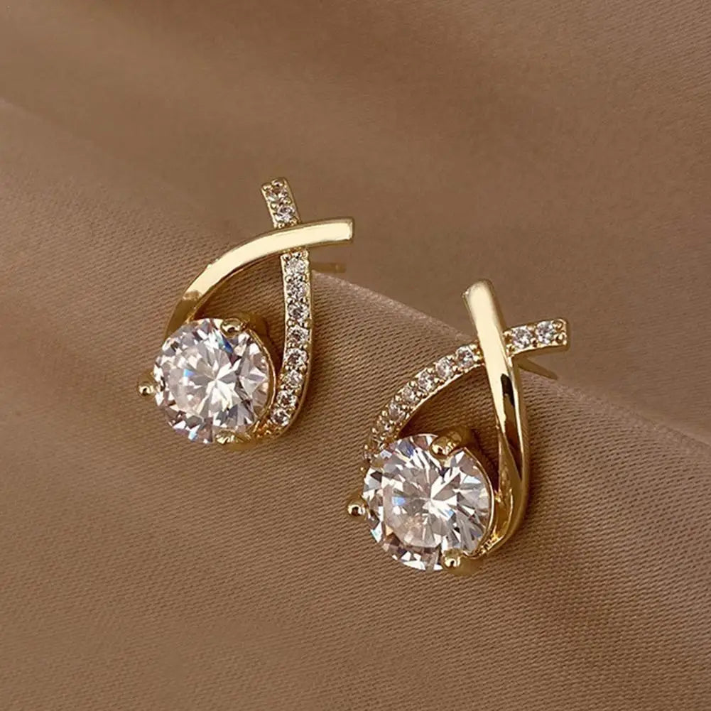 Elegant Fishtail Earrings with Sparkling Detail