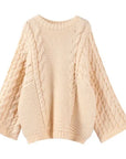 Casual Round Neck Thick Knit Sweater