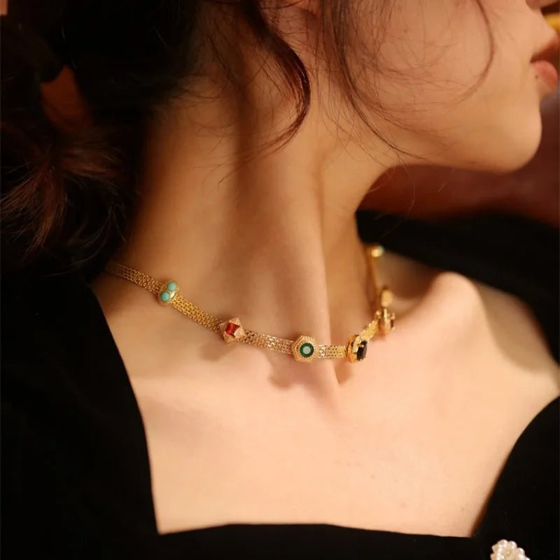 Chic Gem Necklace with Radiant Shine