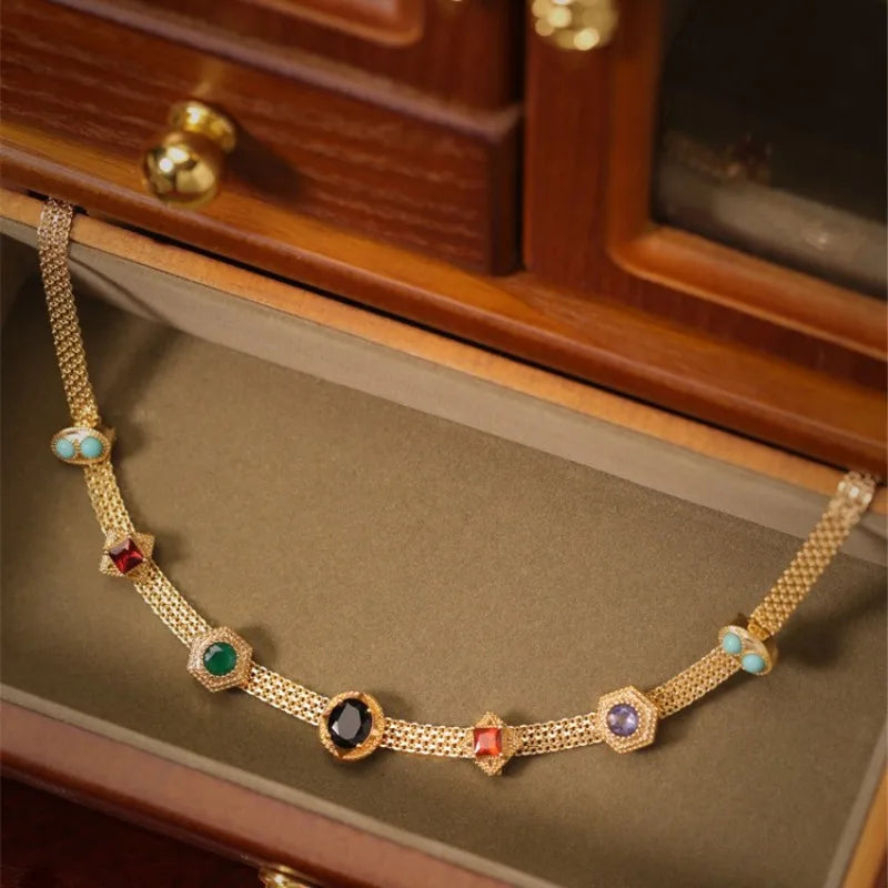 Chic Gem Necklace with Radiant Shine