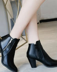 High Heel Ankle Boots with Double Zipper