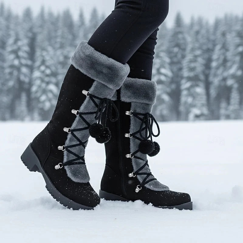 Sable Winter Boots | Fur-Trimmed, Lace-Up, Mid-Calf for Women 0