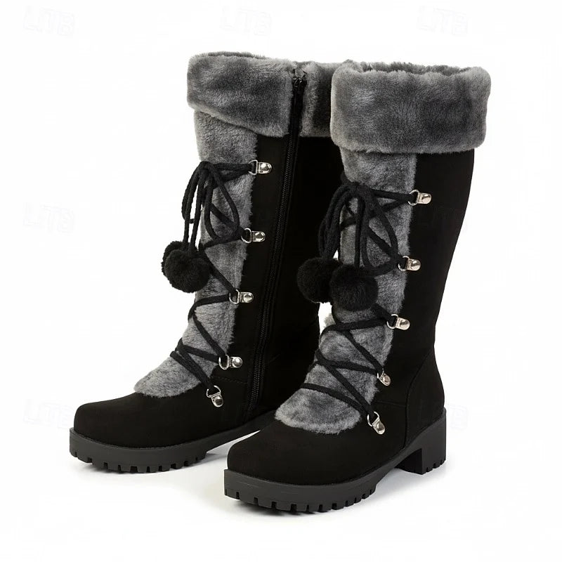 Sable Winter Boots | Fur-Trimmed, Lace-Up, Mid-Calf for Women 4