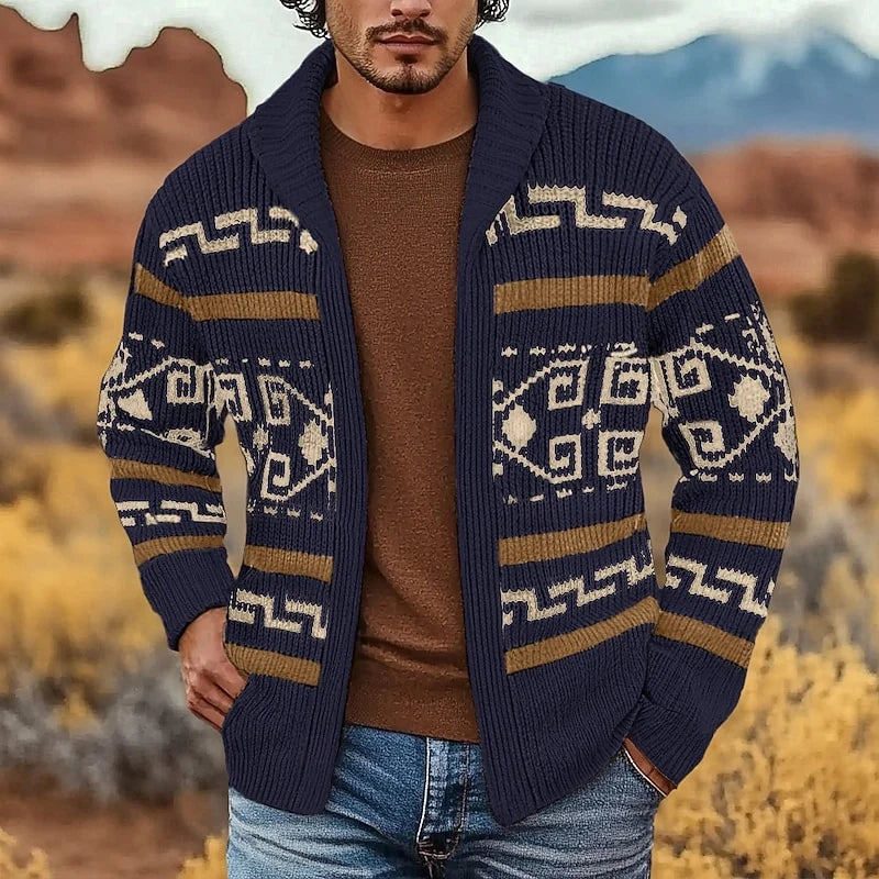 Saro Zip Cardigan | Patterned Knit, Comfortable Fit 0