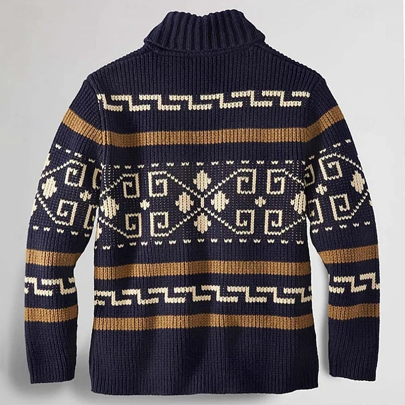 Saro Zip Cardigan | Patterned Knit, Comfortable Fit 2