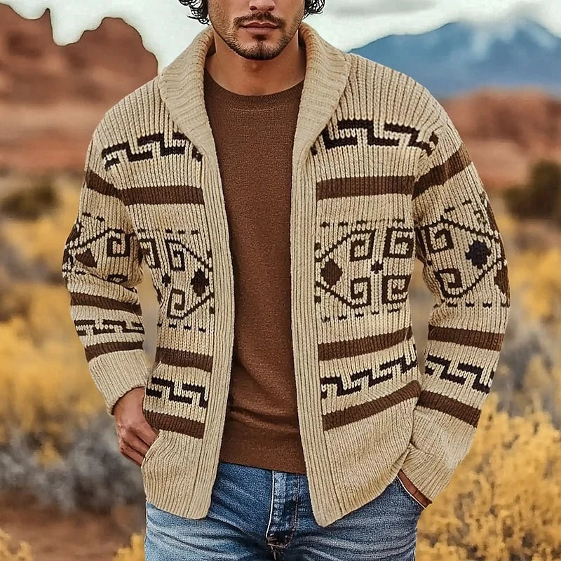 Saro Zip Cardigan | Patterned Knit, Comfortable Fit 3