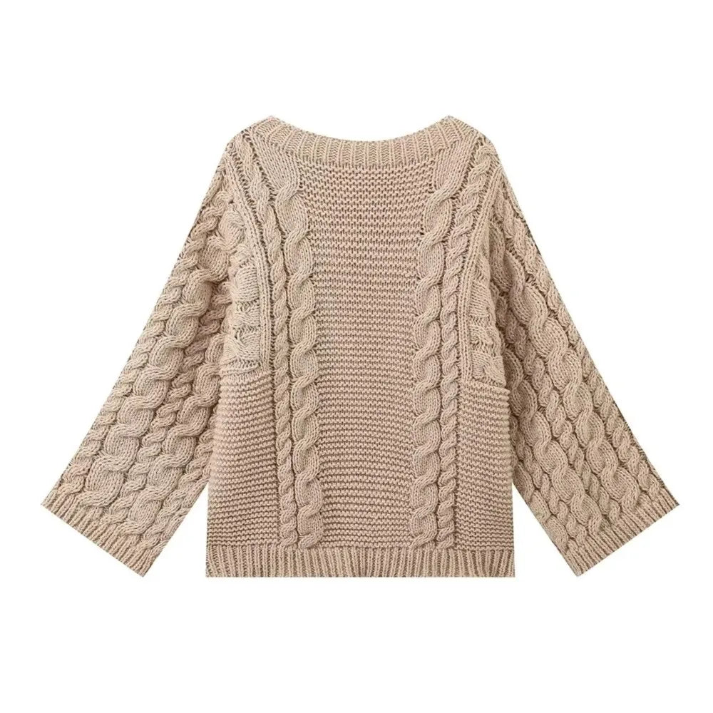 Casual Round Neck Thick Knit Sweater