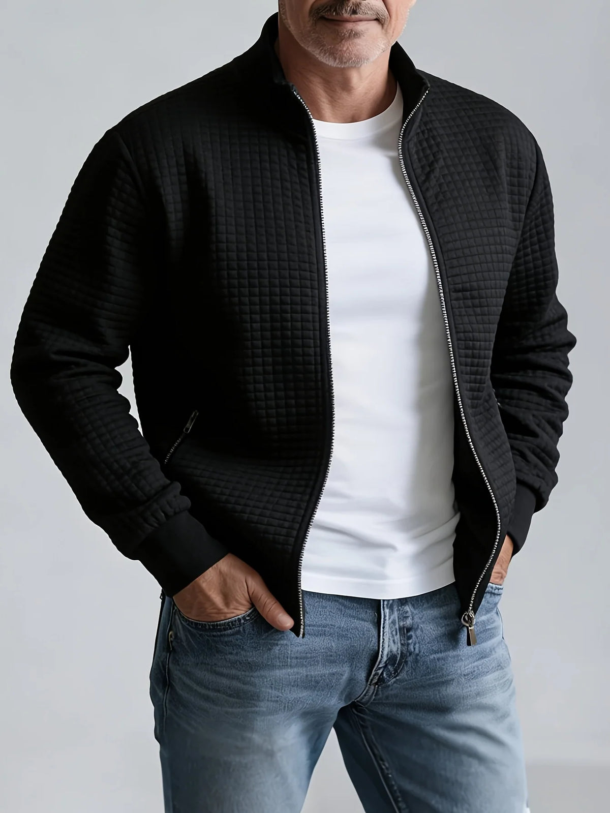 Sofina Textured Jacket | Stand-Collar, Zip-Up Design 3