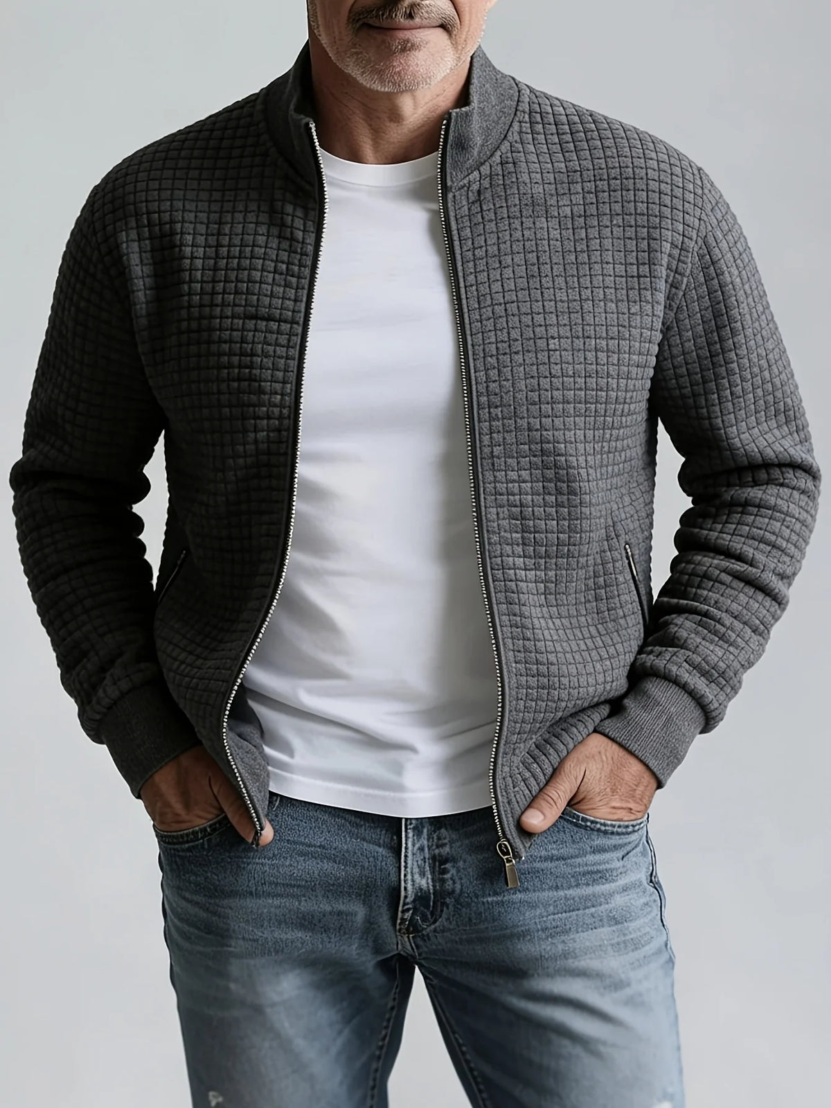 Sofina Textured Jacket | Stand-Collar, Zip-Up Design 4