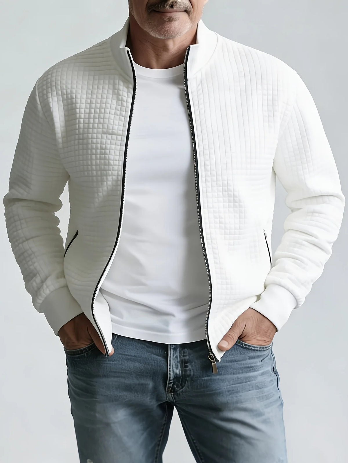Sofina Textured Jacket | Stand-Collar, Zip-Up Design 5