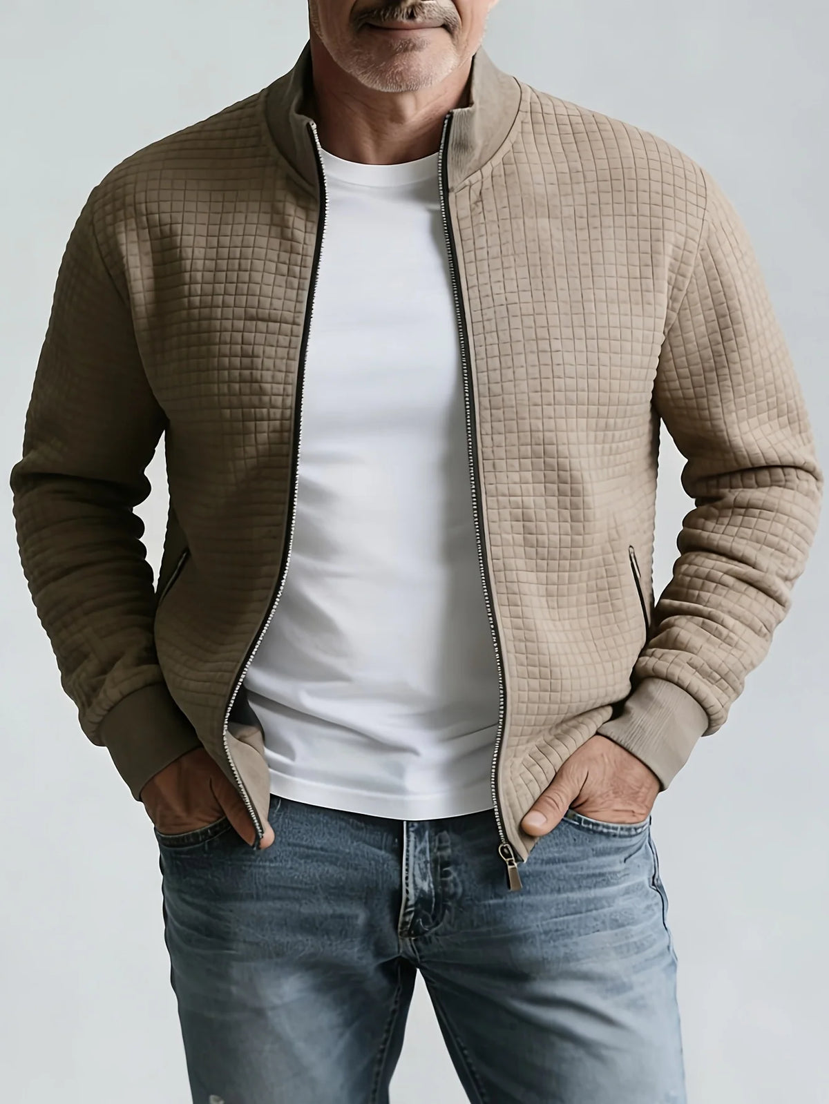 Sofina Textured Jacket | Stand-Collar, Zip-Up Design 7