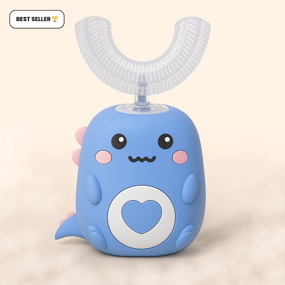 Kids Electric Toothbrush – U-Shaped Dino, 5 Modes & LED – Maeve Fashion