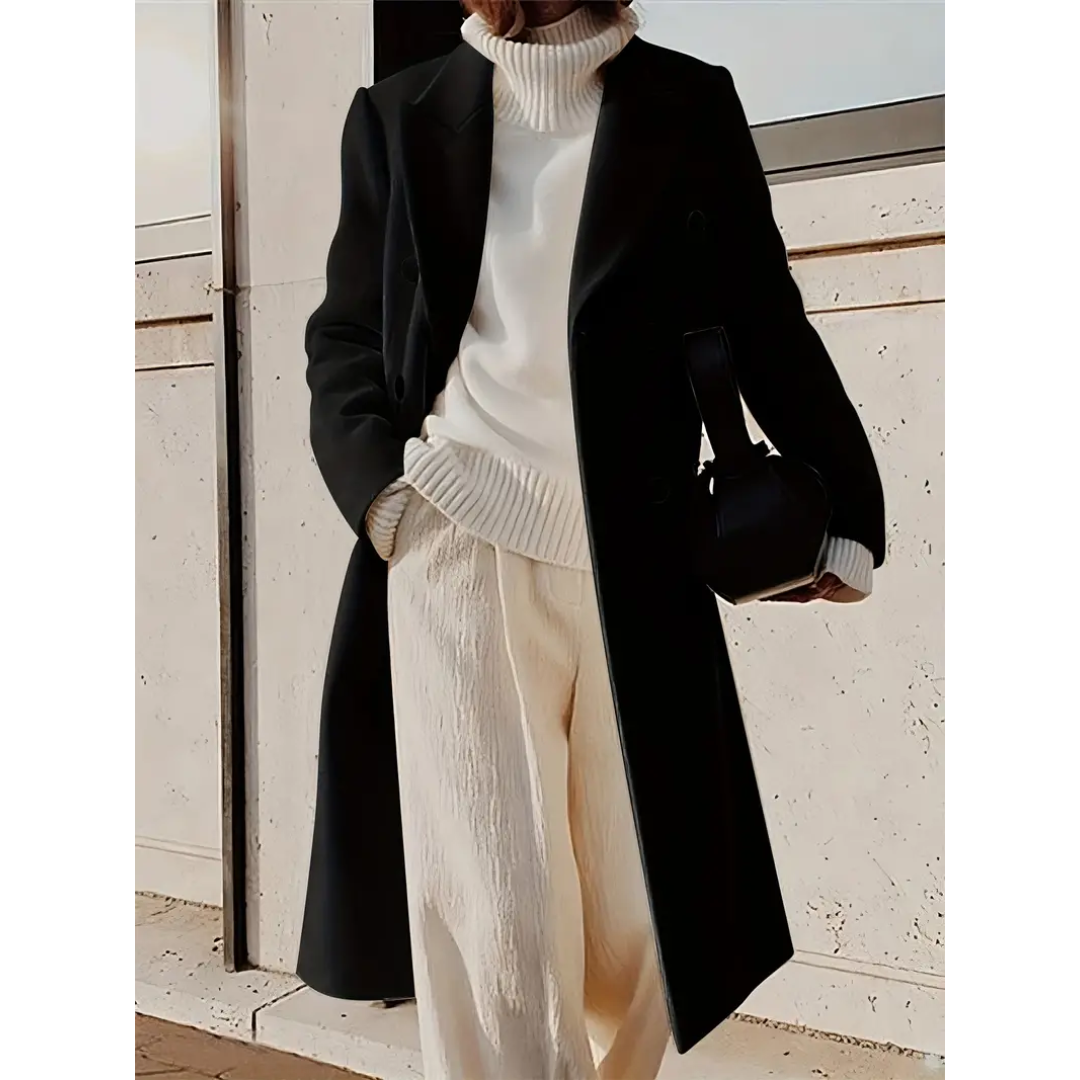 Women's Double-Breasted Long Trench Coat