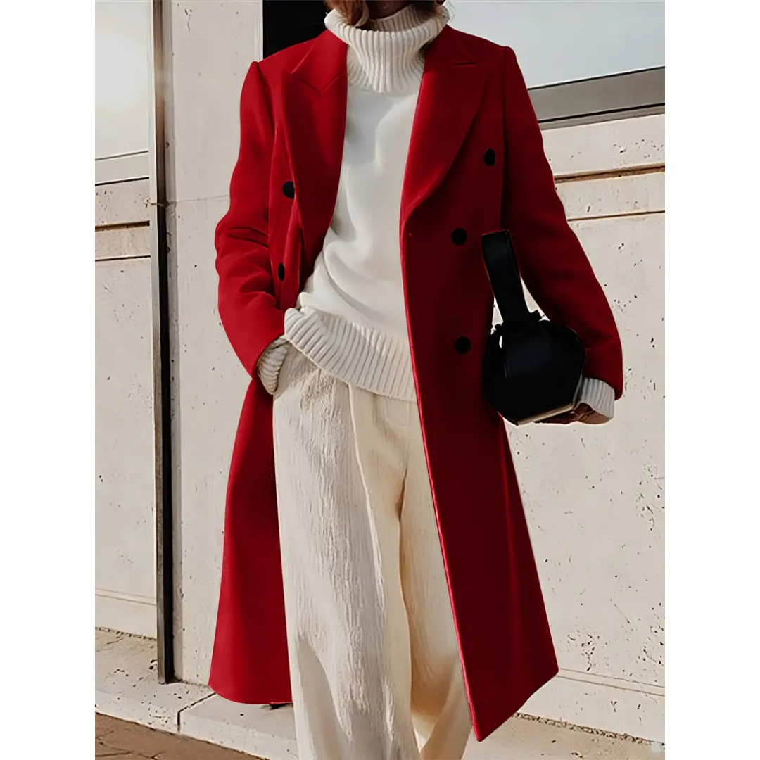 Women's Double-Breasted Long Trench Coat