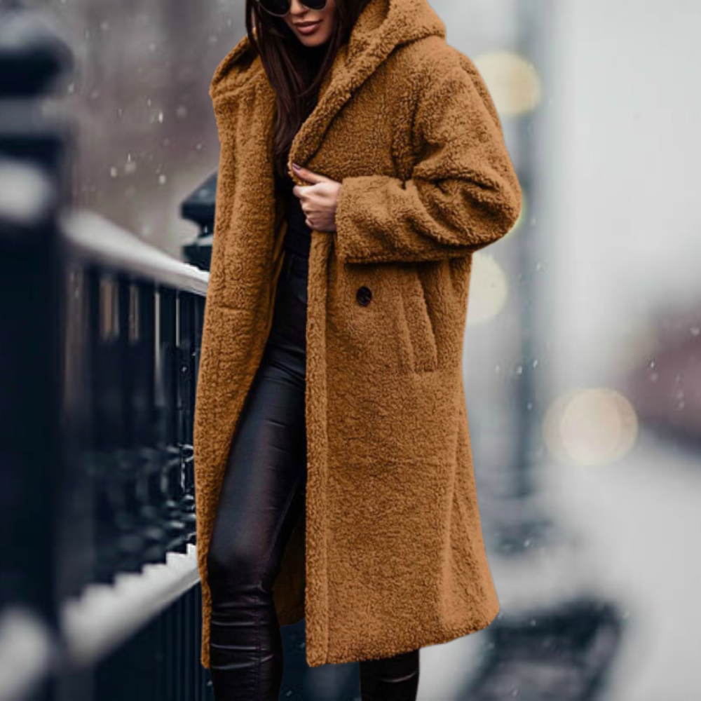 Long Winter Coat with Hood for Women