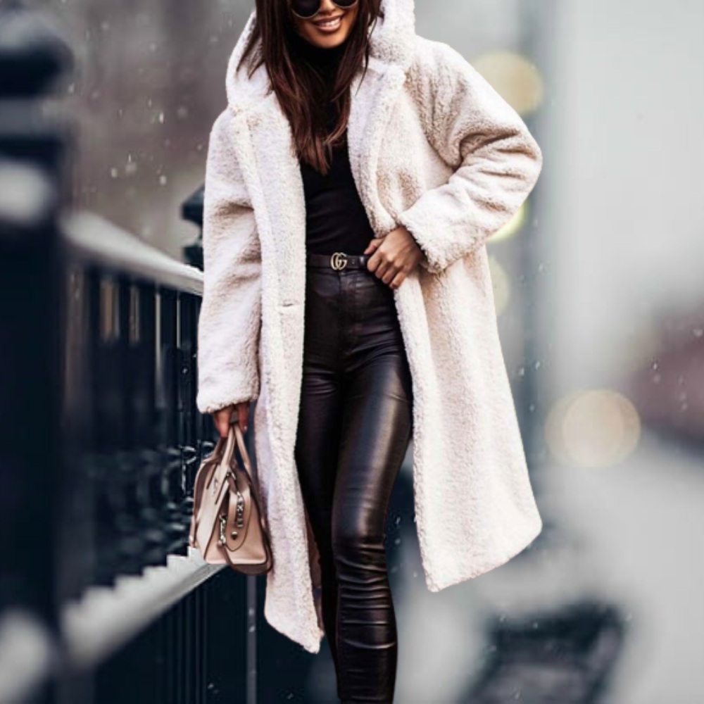 Long Winter Coat with Hood for Women
