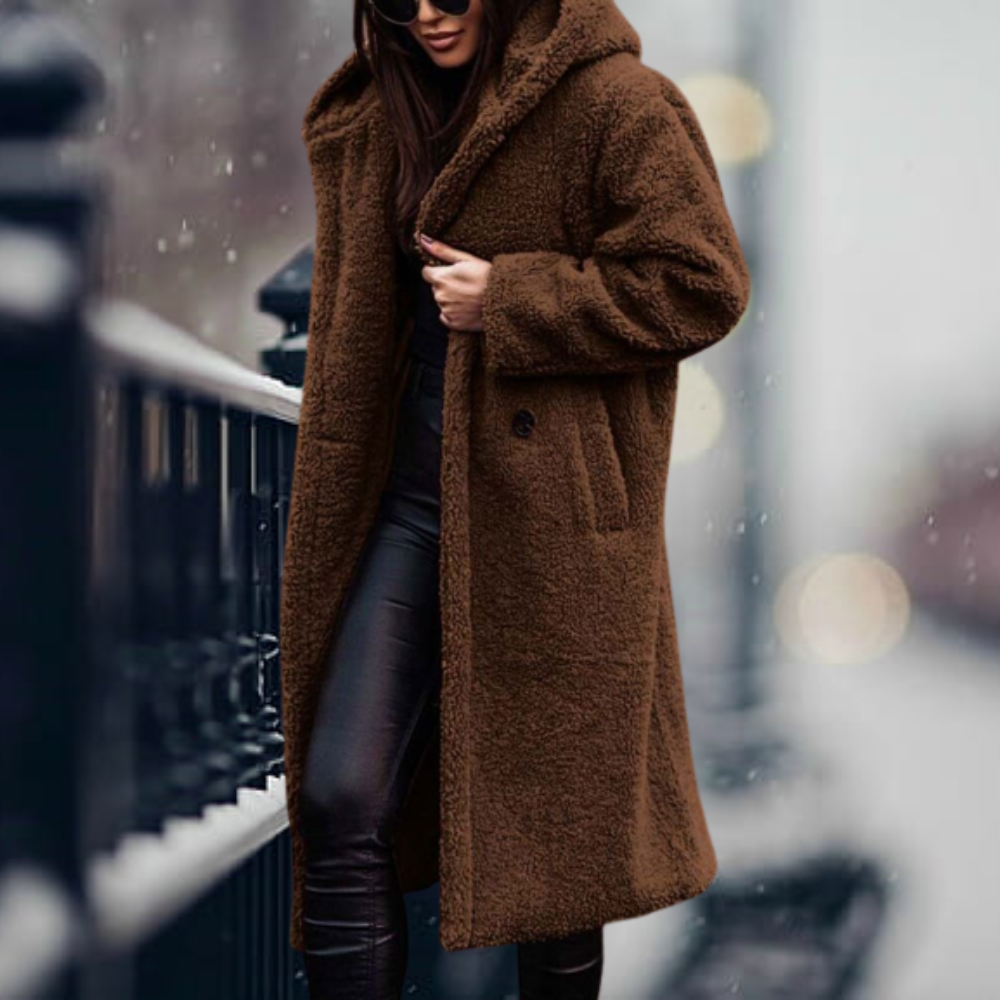 Long Winter Coat with Hood for Women