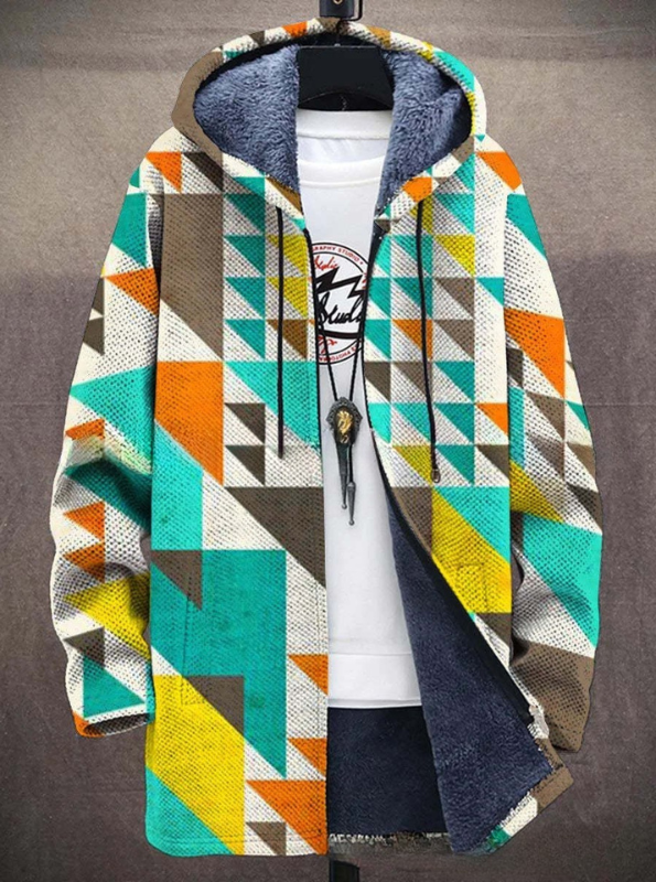 Trend Print Stand Collar Jacket Men