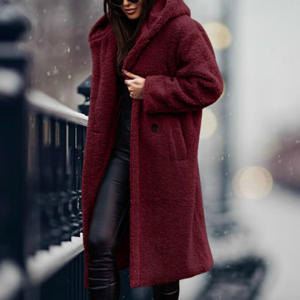 Long Winter Coat with Hood for Women