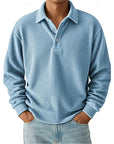 Wander Long Sleeve Polo Shirt | Soft Ribbed Fabric, Classic Collar 4