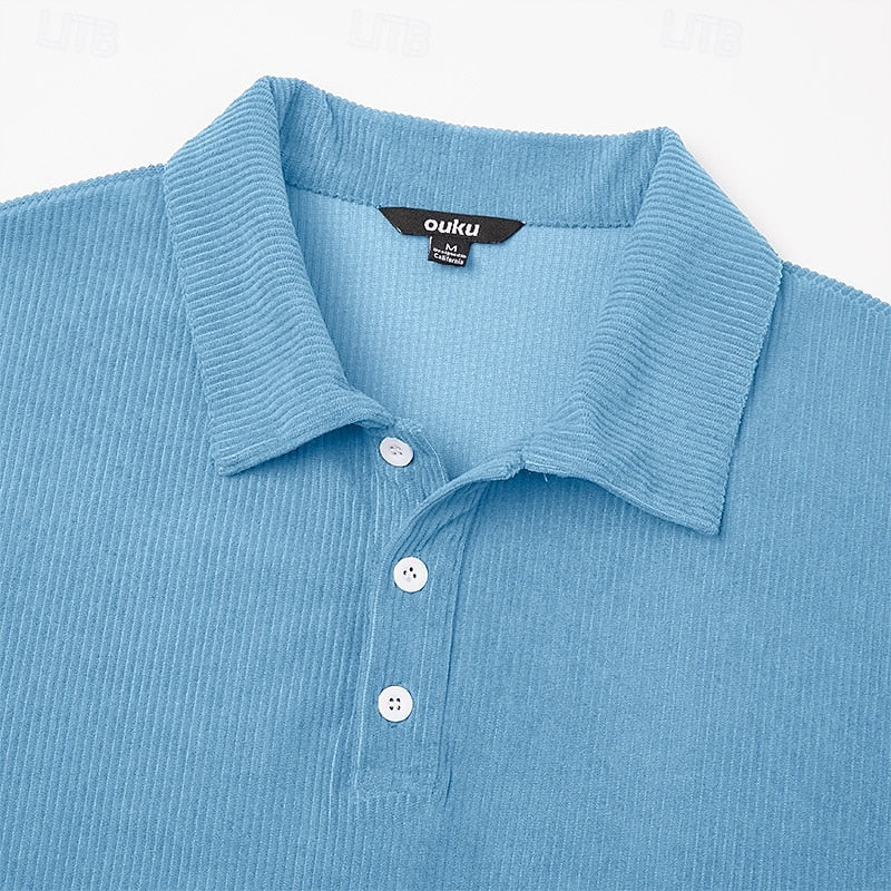 Wander Long Sleeve Polo Shirt | Soft Ribbed Fabric, Classic Collar 5