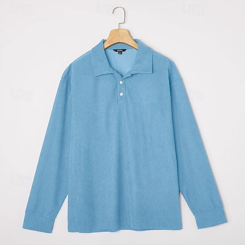 Wander Long Sleeve Polo Shirt | Soft Ribbed Fabric, Classic Collar 6