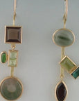 Green Retro-Inspired Dangling Earrings