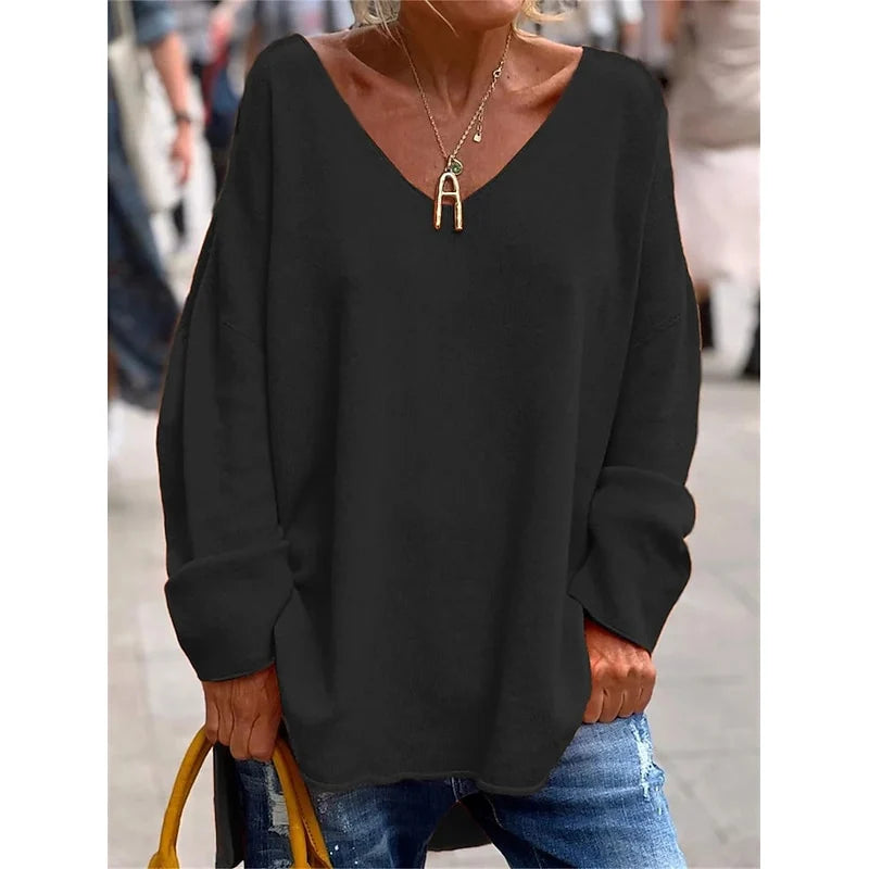 Wisteria Women's Sweater | Relaxed Fit V-Neck, Lightweight Knit 6