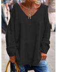 Wisteria Women's Sweater | Relaxed Fit V-Neck, Lightweight Knit 6