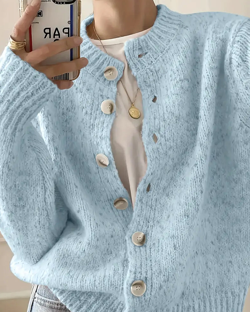 Comfortable Solid Color Cardigan