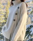 High-Neck Irregular Design Sweater