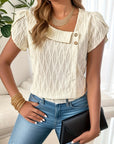 One Petal Sleeve Asymmetrical Top
