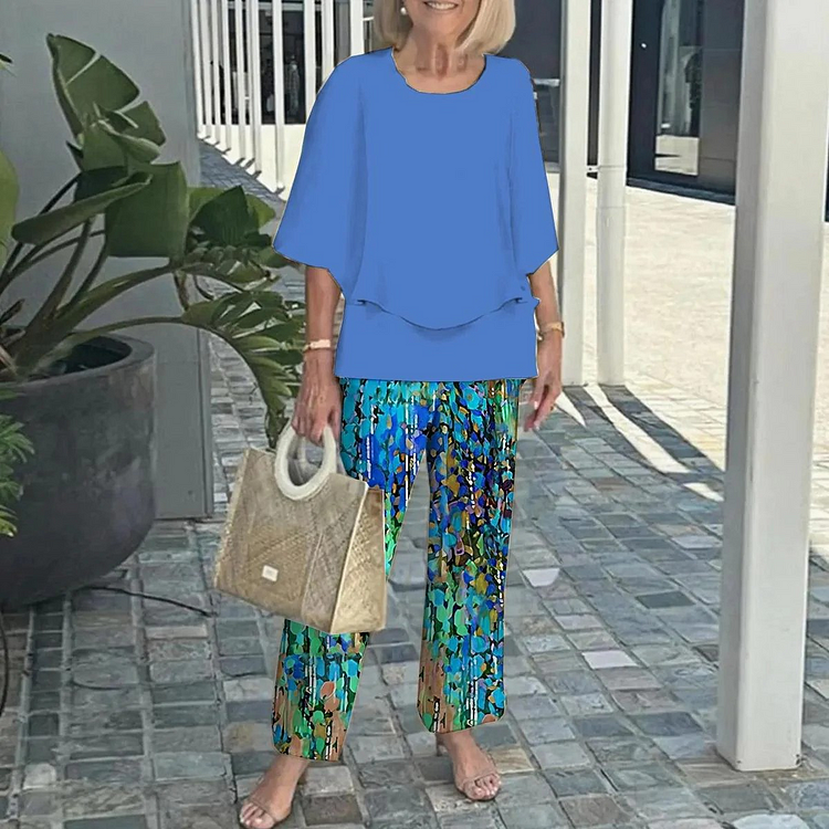 Mid-Sleeve Set Two-Piece