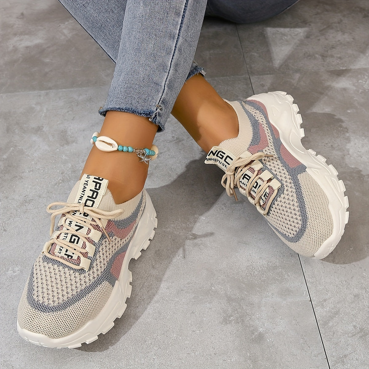 Amanda Stylish Mesh Sneakers with Flexible Fit