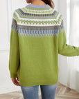 Bold Geo Pattern Sweater with Retro Style