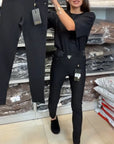Stylish Solid Color Stretch Pants