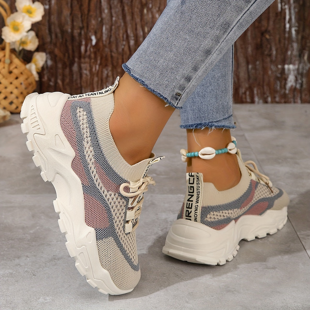 Amanda Stylish Mesh Sneakers with Flexible Fit