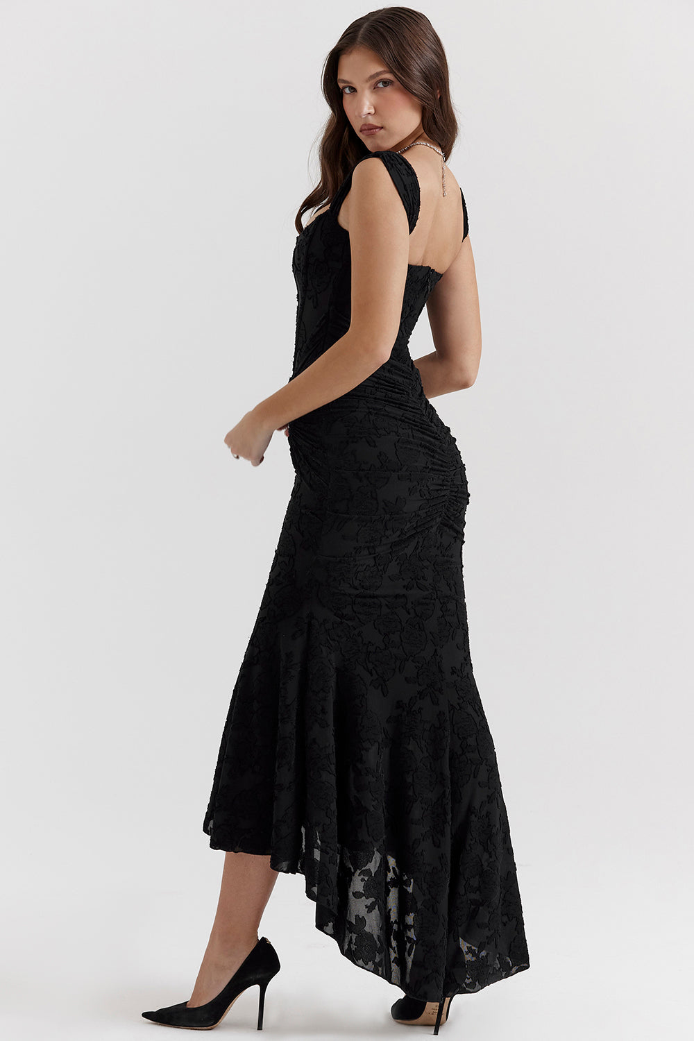 Sleeveless Ruched Bodycon Evening Dress