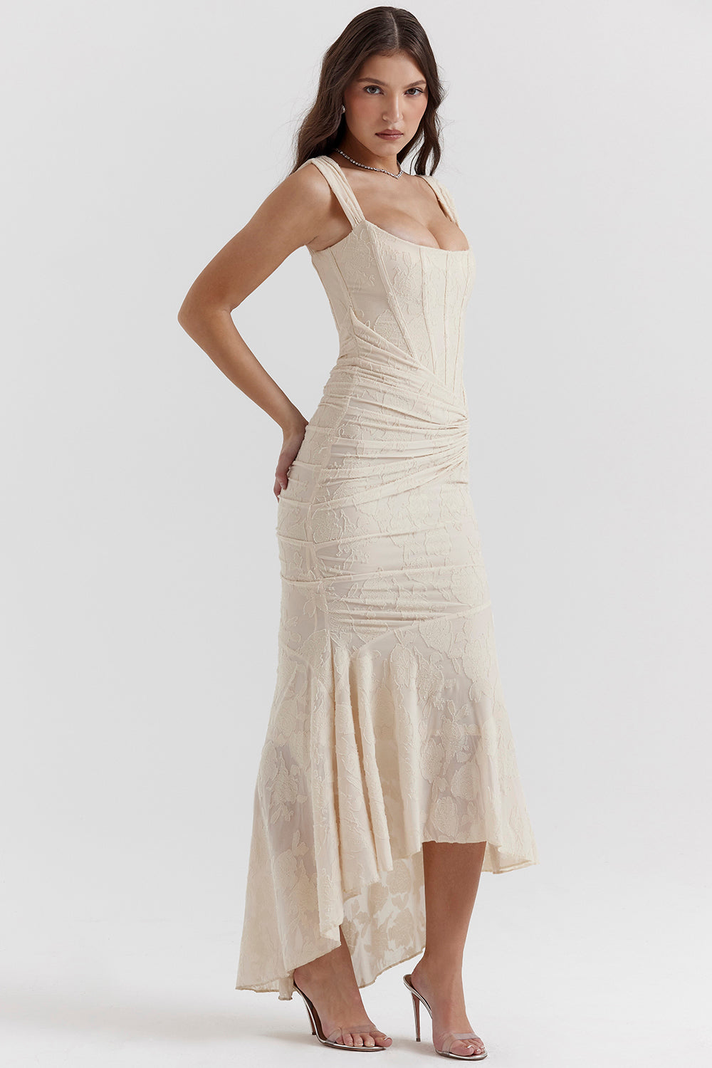 Sleeveless Ruched Bodycon Evening Dress